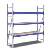 Bito Weitspannregal Set / F2 Grundfeld 3 Ebenen H2000xT600xB1800 mm, Spanplatte enzianblau-3