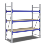 Bito Weitspannregal Set / F2 Grundfeld 3 Ebenen H2000xT800xB1800 mm, Spanplatte enzianblau-3