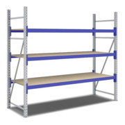 Bito Weitspannregal Set / F2 Grundfeld 3 Ebenen H2000xT800xB2200 mm, Spanplatte enzianblau-3