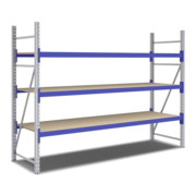 Bito Weitspannregal Set / F2 Grundfeld 3 Ebenen H2000xT800xB2700 mm, Spanplatte enzianblau-3