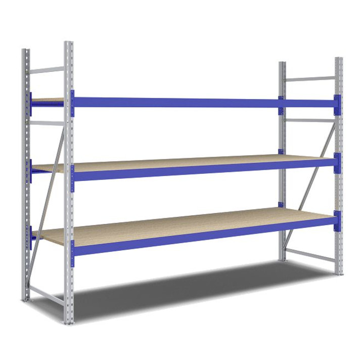 Bito Weitspannregal Set / F2 Grundfeld 3 Ebenen H2000xT800xB2700 mm, Spanplatte enzianblau