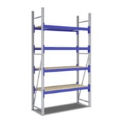 Bito Weitspannregal Set / F2 Grundfeld 4 Ebenen H2500xT600xB1350 mm, Spanplatte enzianblau-3