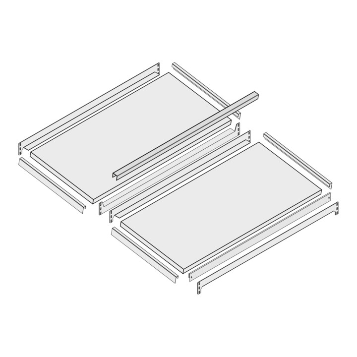 Bito Zusatzebene Set / Fachboden B1000xT500 mm schräg/schräg 100kg verzinkt
