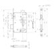 BKS Feuerschutztürschloss B-1206 24/65/72/9mm DIN L 24mm rd