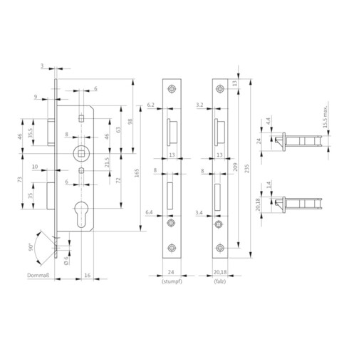 BKS Glastüren-Einsteckschloss
