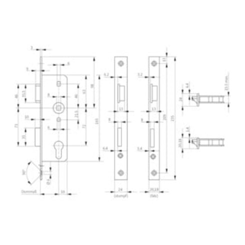 BKS Glastüren-Einsteckschloss