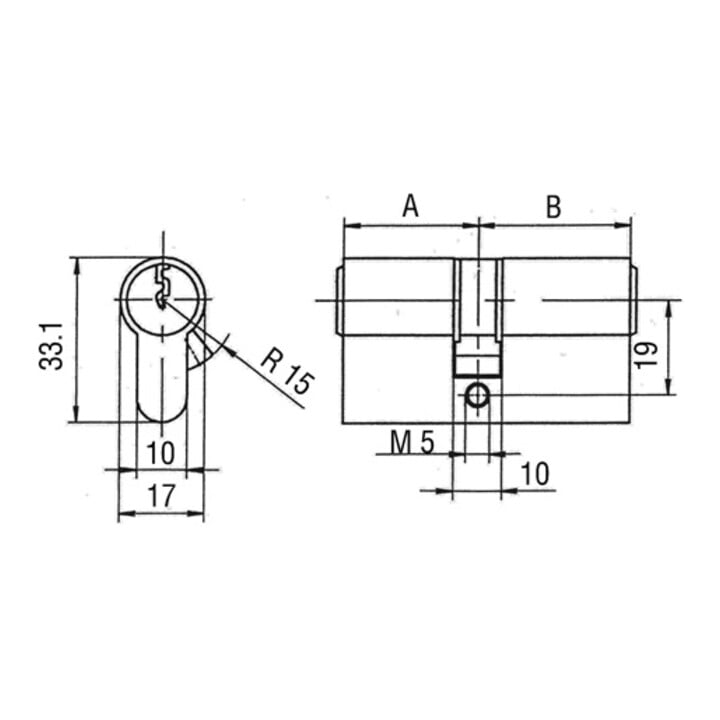 BKS Profil-Doppelzylinder PZ 8800 35/40mm NuG nein Anz. Schlüssel: 3 gl.