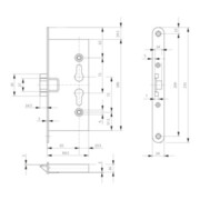 BKS serrure à mortaiser FS 1125 PZW 24/65/72/9mm DIN L/R galv. rd.-4