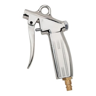 Blaaspistool / gegoten aluminium vernikkeld Aansluitnippel voor koppeling / zonder mondstuk
