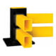BLACK BULL Barrière de sol hybride poteau d’angle 255 × 100 × 100 mm noir jaune