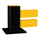 BLACK BULL Barrière de sol poteau hybride début/fin 255 × 100 × 100 mm noir jaune