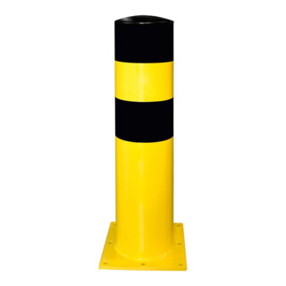 BLACK BULL Bornes de protection 3XL acier 6,3 mm 323 x 1200 mm jaune-noir pour fixation au sol