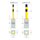 BLACK BULL Bornes de protection à enfoncer L acier 4,5 mm 159 x 1200 mm jaune-noir