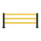 BLACK BULL Grille de protection Hybrid 1000 × 2100 mm poteaux noirs, barres jaunes, plastique spécial rigide