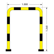 Black Bull Moravia Protection anti-collision SWING intérieur à cheviller 1240 × 1000 mm-5