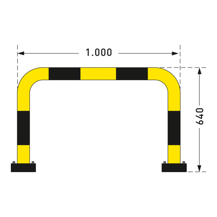 Black Bull Moravia Protection anti-collision SWING pour extérieur à cheviller 640 x 1000 mm