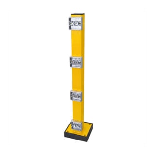 BLACK BULL Plinthe de protection XL poteau fixe galvanisé jaune