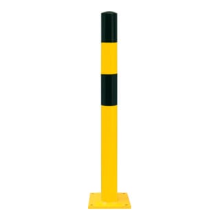 BLACK BULL Poteau de protection en acier S 3,6 mm 90 x 1200 mm jaune-noir à cheviller