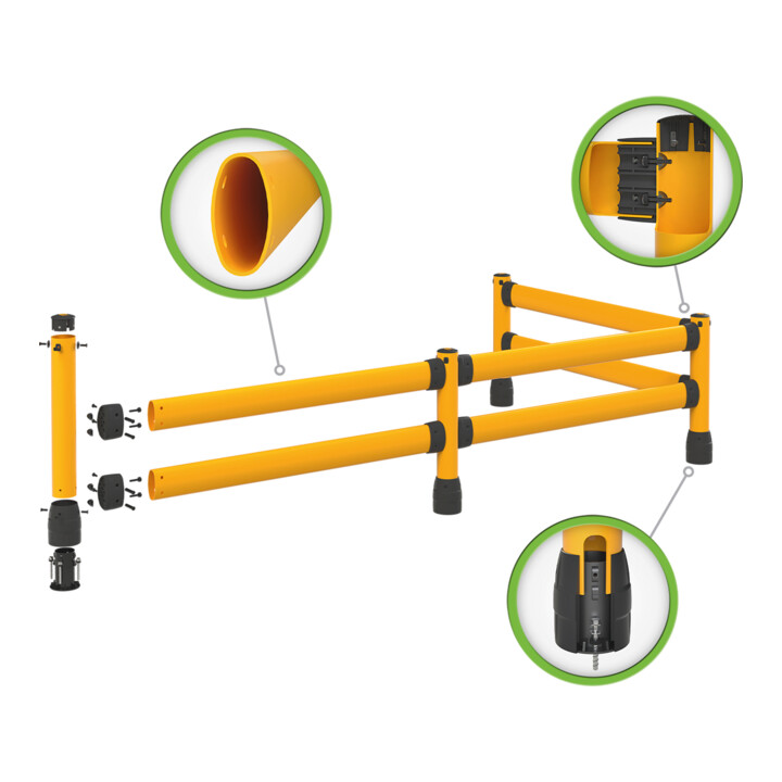 BLACK BULL Rammschutz-leuning L-Line paal begin/einde FLEX+