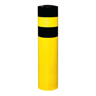 BLACK BULL Rammschutz-Poller 3XL Stahl 6,3mm 323 x 1200(+400)mm gelb-schwarz zum Einbetonieren