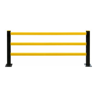 BLACK BULL Schutzgitter Hybrid 1000 x 2100mm Pfosten schwarz Balken gelb Spezial-Kunststoff starr