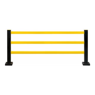 BLACK BULL Schutzgitter Hybrid Pfosten schwarz Balken gelb 1040 x 2100mm flex