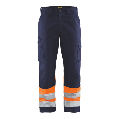 Blakläder Pantaloni da lavoro alta visibilità, arancione/blu navy, taglia DE: 28