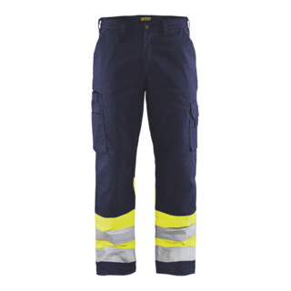 Blakläder Pantaloni da lavoro alta visibilità, giallo/blu navy, taglia DE: 26