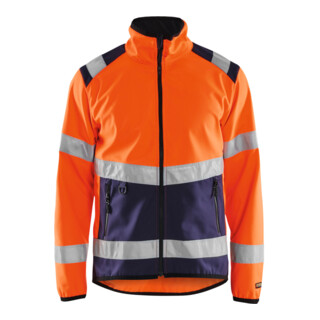 Blakläder Blouson de signalisation softshell, orange / bleu marine, Taille unisexe: 2XL
