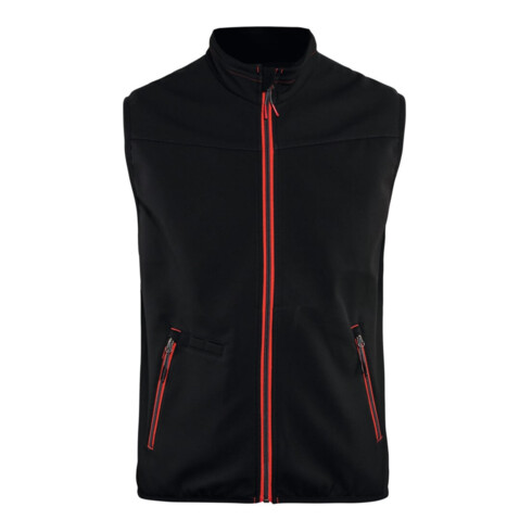 Blakläder Gilet Softshell Service Plus, Noir / rouge, Taille unisexe: XL