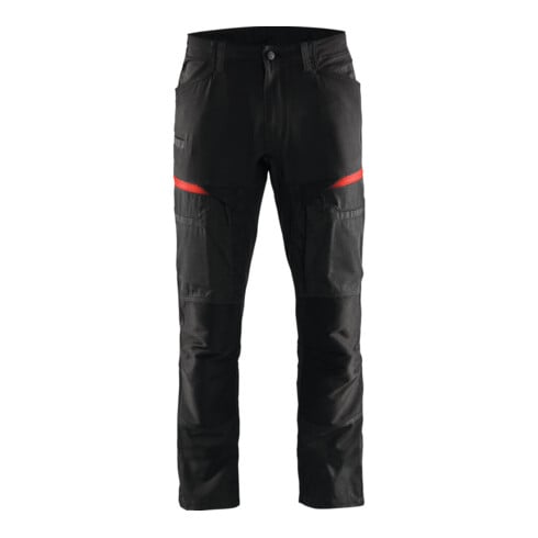 Blakläder Pantalon de maintenance Service Plus, noir / rouge, Taille de confection DE: 106