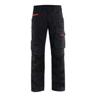 Blakläder Pantalon de service Service Plus, noir/rouge, grammage 250