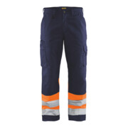 Blakläder Pantaloni ad alta visibilità, arancione / blu marino, Tg.: 60