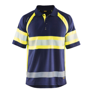 Blakläder Polo de signalisation, bleu marine / jaune, Taille unisexe: L