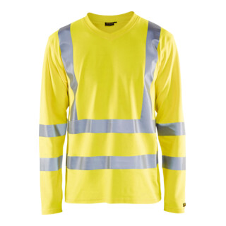 Blakläder Polo de signalisationà manches longues, jaune, Taille unisexe: M