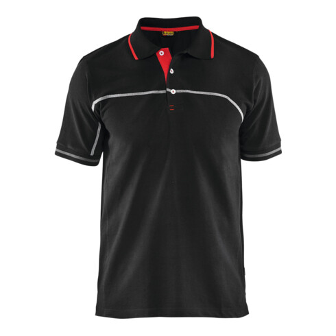 BLAKLÄDER Polo Service Plus, Noir / rouge, Taille unisexe : S