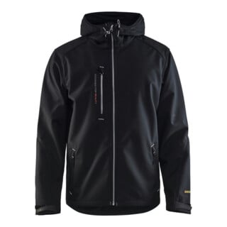 Blakläder Veste softshell, noir / argent, Taille unisexe: M