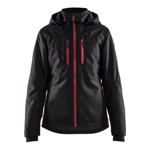 BLAKLÄDER Dames functionele jas, zwart/rood, unisex maat L