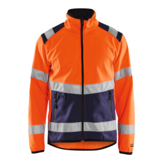 BLAKLAEDER Giacca in softshell alta visibilità, arancione/blu marino, Tg. Unisex: XL