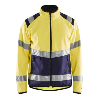 BLAKLAEDER Giacca in softshell alta visibilità, giallo/blu marino, Tg. Unisex: 2XL