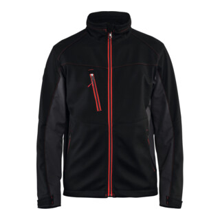 BLAKLAEDER Giacca in softshell Service Plus, nero/rosso, Tg. Unisex: M