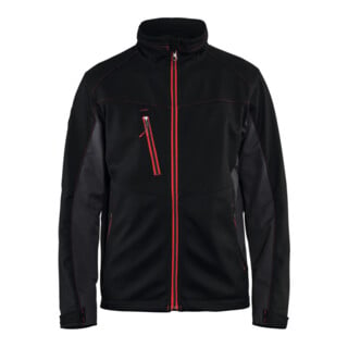 BLAKLAEDER Giacca in softshell Service Plus, nero/rosso, Tg. Unisex: XL