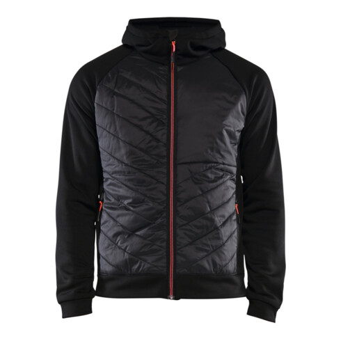 Blakläder Hybrid Sweater Service Plus, schwarz / rot, Unisex-Größe: M