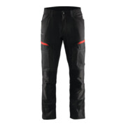 BLAKLAEDER Pantalone per assistenza Service Plus, nero/rosso, Tg. DE: 102