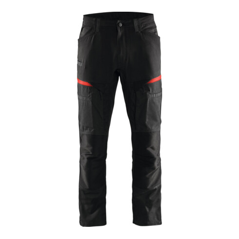 BLAKLAEDER Pantalone per assistenza Service Plus, nero/rosso, Tg. DE: 25
