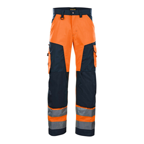 BLAKLAEDER Pantaloni ad alta visibilità, arancione/blu marino, tg.50