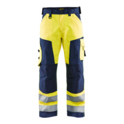 BLAKLAEDER Pantaloni ad alta visibilità, giallo/blu marino, tg.27