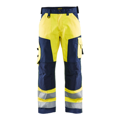 BLAKLAEDER Pantaloni ad alta visibilità, giallo/blu marino, tg.28