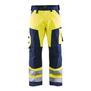 BLAKLAEDER Pantaloni ad alta visibilità, giallo/blu marino, tg.60