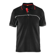 BLAKLÄDER Poloshirt Service Plus, zwart / rood, Uniseks-maat: 2XL